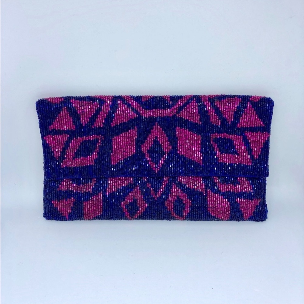 NWT Moyna Beaded Silk Clutch